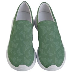 Asparagus Green Butterfly Print Women s Lightweight Slip Ons by SpinnyChairDesigns