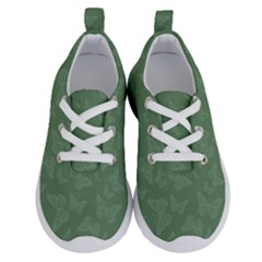 Asparagus Green Butterfly Print Running Shoes by SpinnyChairDesigns