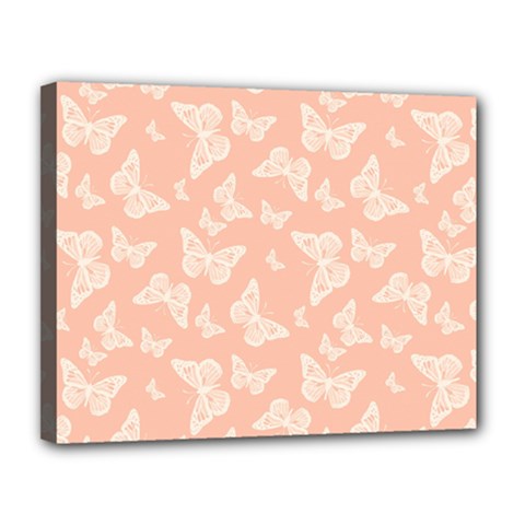 Peaches And Cream Butterfly Print Canvas 14  X 11  (stretched) by SpinnyChairDesigns