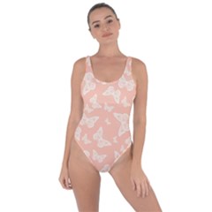 Peaches And Cream Butterfly Print Bring Sexy Back Swimsuit by SpinnyChairDesigns