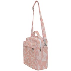 Peaches And Cream Butterfly Print Crossbody Day Bag by SpinnyChairDesigns