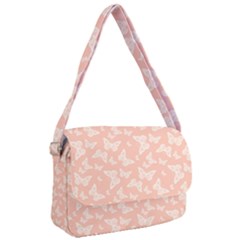 Peaches And Cream Butterfly Print Courier Bag by SpinnyChairDesigns