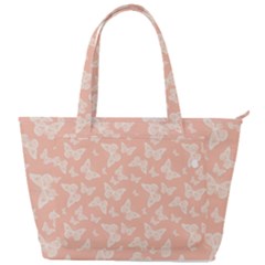 Peaches and Cream Butterfly Print Back Pocket Shoulder Bag 