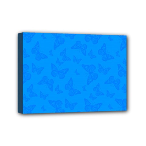 Cornflower Blue Butterfly Print Mini Canvas 7  X 5  (stretched) by SpinnyChairDesigns