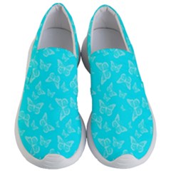 Aqua Blue Butterfly Print Women s Lightweight Slip Ons by SpinnyChairDesigns