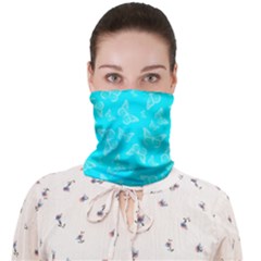 Aqua Blue Butterfly Print Face Covering Bandana (Adult)