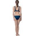 Indigo Dye Blue Butterfly Pattern Classic Banded Bikini Set  View2