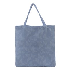 Faded Blue Butterfly Print Grocery Tote Bag by SpinnyChairDesigns