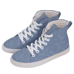 Faded Blue Butterfly Print Men s Hi-top Skate Sneakers by SpinnyChairDesigns