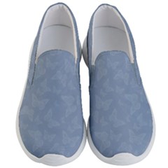 Faded Blue Butterfly Print Men s Lightweight Slip Ons by SpinnyChairDesigns