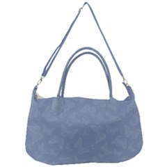 Faded Blue Butterfly Print Removal Strap Handbag