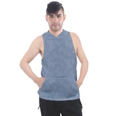 Faded Blue Butterfly Print Men s Sleeveless Hoodie by SpinnyChairDesigns
