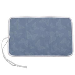 Faded Blue Butterfly Print Pen Storage Case (m) by SpinnyChairDesigns