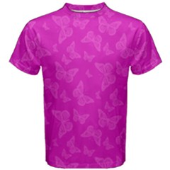 Fuchsia Butterfly Print  Men s Cotton Tee