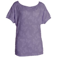 Grape Compote Butterfly Print Women s Oversized Tee by SpinnyChairDesigns