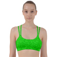 Chartreuse Green Butterfly Print Line Them Up Sports Bra by SpinnyChairDesigns