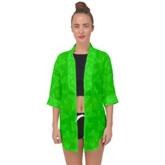 Chartreuse Green Butterfly Print Open Front Chiffon Kimono by SpinnyChairDesigns