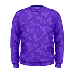 Violet Purple Butterfly Print Men s Sweatshirt by SpinnyChairDesigns