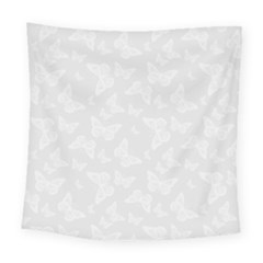 Wedding White Butterfly Print Square Tapestry (large) by SpinnyChairDesigns