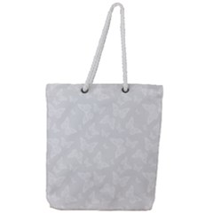 Wedding White Butterfly Print Full Print Rope Handle Tote (large)