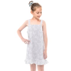 Wedding White Butterfly Print Kids  Overall Dress by SpinnyChairDesigns