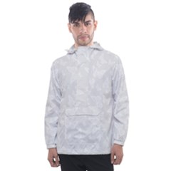 Wedding White Butterfly Print Men s Front Pocket Pullover Windbreaker by SpinnyChairDesigns