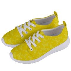 Lemon Yellow Butterfly Print Women s Lightweight Sports Shoes by SpinnyChairDesigns