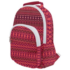 Boho Bittersweet Pink  Rounded Multi Pocket Backpack by SpinnyChairDesigns