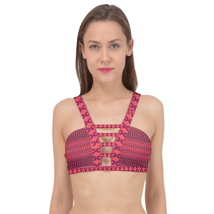 Boho Bittersweet Pink  Cage Up Bikini Top