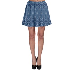 Boho Denim Blue Skater Skirt by SpinnyChairDesigns