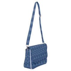 Boho Denim Blue Shoulder Bag With Back Zipper by SpinnyChairDesigns