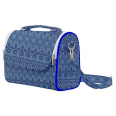 Boho Denim Blue Satchel Shoulder Bag by SpinnyChairDesigns