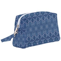 Boho Denim Blue Wristlet Pouch Bag (large) by SpinnyChairDesigns