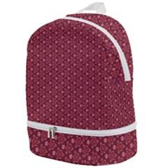 Boho Wine Floral Print Zip Bottom Backpack by SpinnyChairDesigns