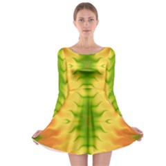 Lemon Lime Tie Dye Long Sleeve Skater Dress