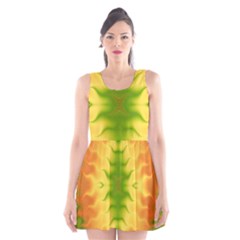 Lemon Lime Tie Dye Scoop Neck Skater Dress by SpinnyChairDesigns