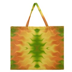 Lemon Lime Tie Dye Zipper Large Tote Bag by SpinnyChairDesigns