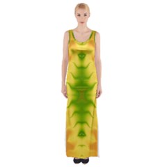 Lemon Lime Tie Dye Thigh Split Maxi Dress