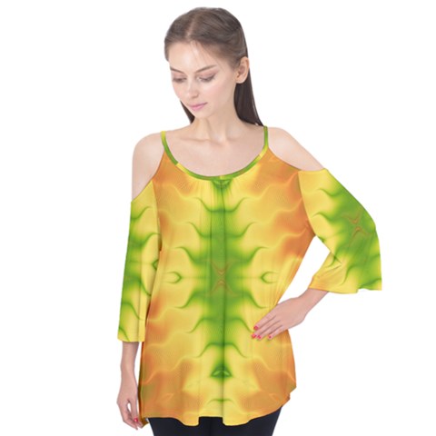 Lemon Lime Tie Dye Flutter Tees by SpinnyChairDesigns