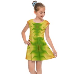 Lemon Lime Tie Dye Kids  Cap Sleeve Dress by SpinnyChairDesigns