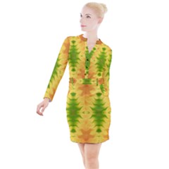 Lemon Lime Tie Dye Button Long Sleeve Dress