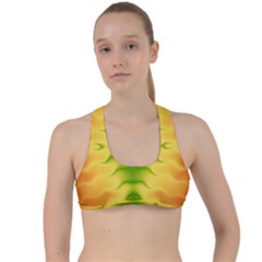 Lemon Lime Tie Dye Criss Cross Racerback Sports Bra by SpinnyChairDesigns