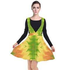 Lemon Lime Tie Dye Plunge Pinafore Dress