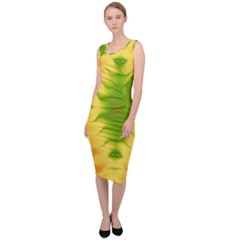 Lemon Lime Tie Dye Sleeveless Pencil Dress