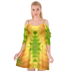 Lemon Lime Tie Dye Cutout Spaghetti Strap Chiffon Dress