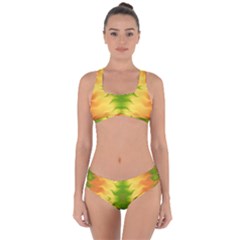 Lemon Lime Tie Dye Criss Cross Bikini Set by SpinnyChairDesigns