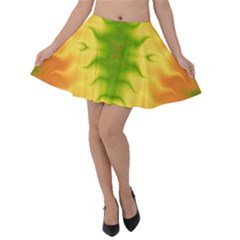 Lemon Lime Tie Dye Velvet Skater Skirt by SpinnyChairDesigns