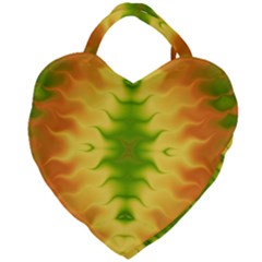 Lemon Lime Tie Dye Giant Heart Shaped Tote by SpinnyChairDesigns