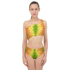 Lemon Lime Tie Dye Spliced Up Two Piece Swimsuit by SpinnyChairDesigns