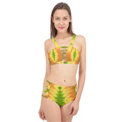 Lemon Lime Tie Dye Cage Up Bikini Set